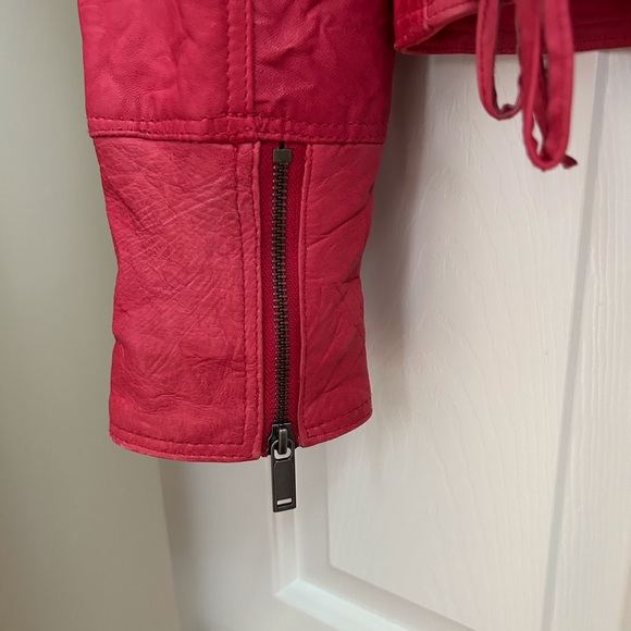 Joe Browns pink leather motorcycle jacket - Picture 11 of 13